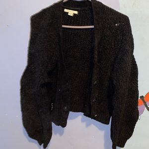 Cropped button sweater